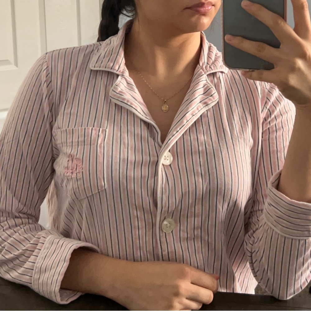 Ralph Lauren Pink Striped Pijama Top